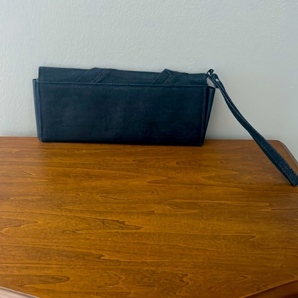 Denim clutch purse with wrist strap - Picture 3 of 8